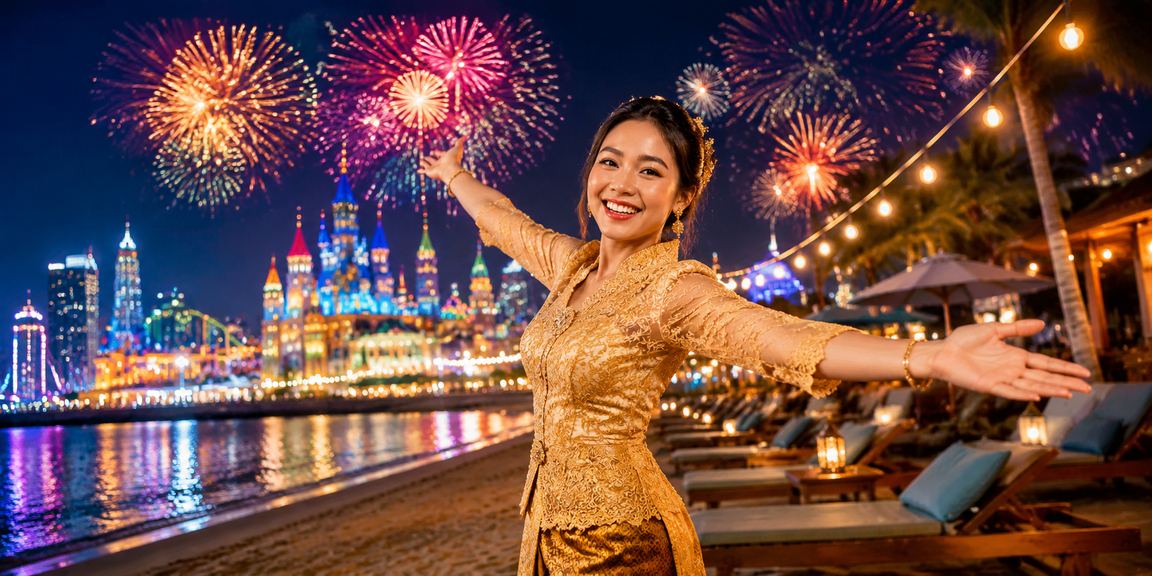 Wanita Malaysia berbaju kebaya membuat deposit akaun pelita888 untuk menyertai program ganjaran VIP